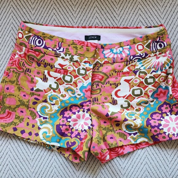 J. Crew Pants - J. Crew Shorts Rose Cotton Medallion Size 0